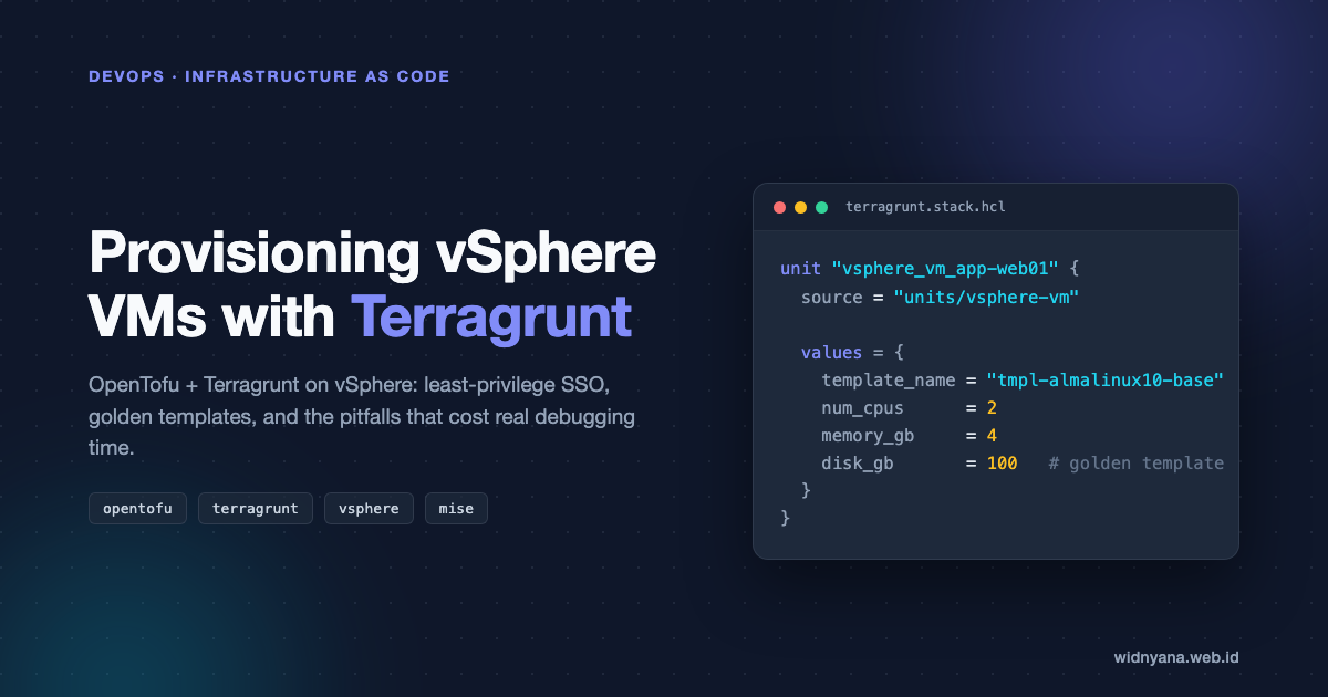 Terragrunt and OpenTofu provisioning VMware vSphere virtual machines from a golden template